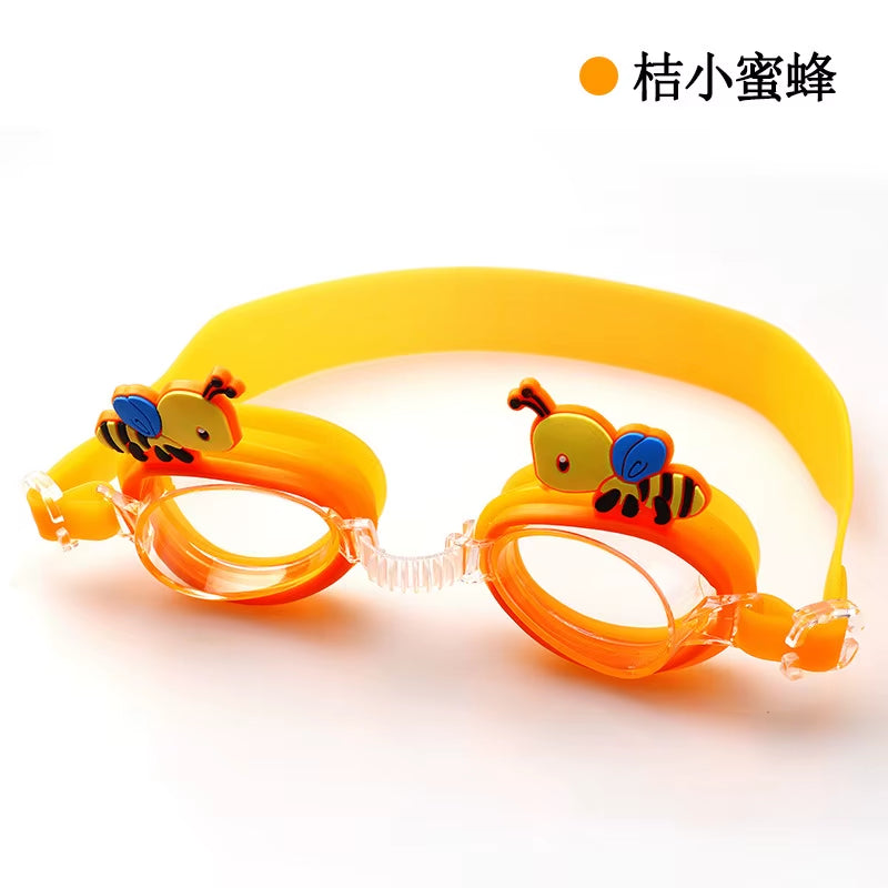 New Waterproof Anti-Fog Cute Baby Cartoon Mirror Goggles for Children to Learn Swimming Glasses Belt Can Be Adjusted