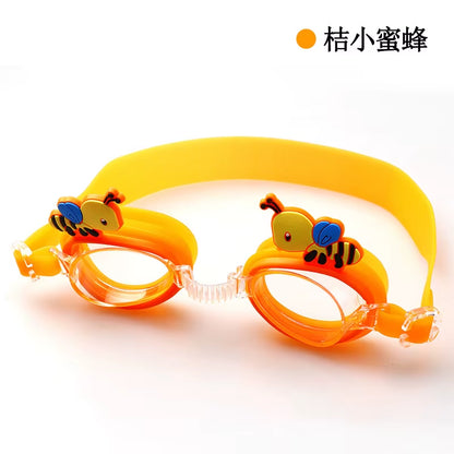 New Waterproof Anti-Fog Cute Baby Cartoon Mirror Goggles for Children to Learn Swimming Glasses Belt Can Be Adjusted