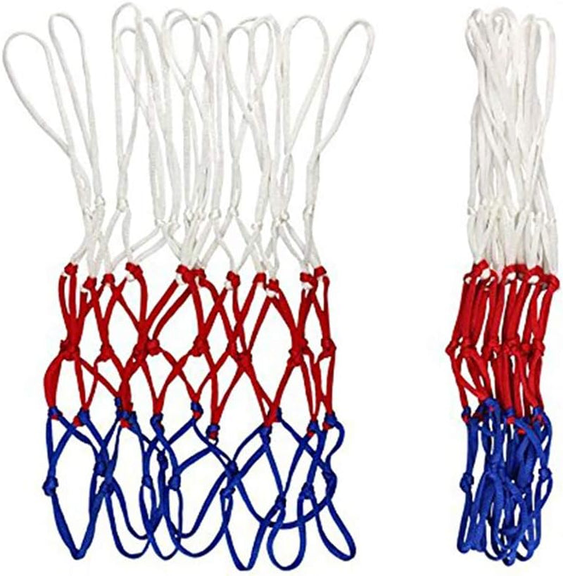 TOP-MAX Basketball Net Sports Equipment Tri-Colored Nylon for Indoors and Outdoo