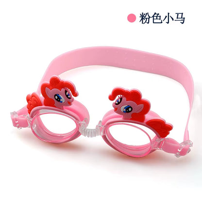 New Waterproof Anti-Fog Cute Baby Cartoon Mirror Goggles for Children to Learn Swimming Glasses Belt Can Be Adjusted
