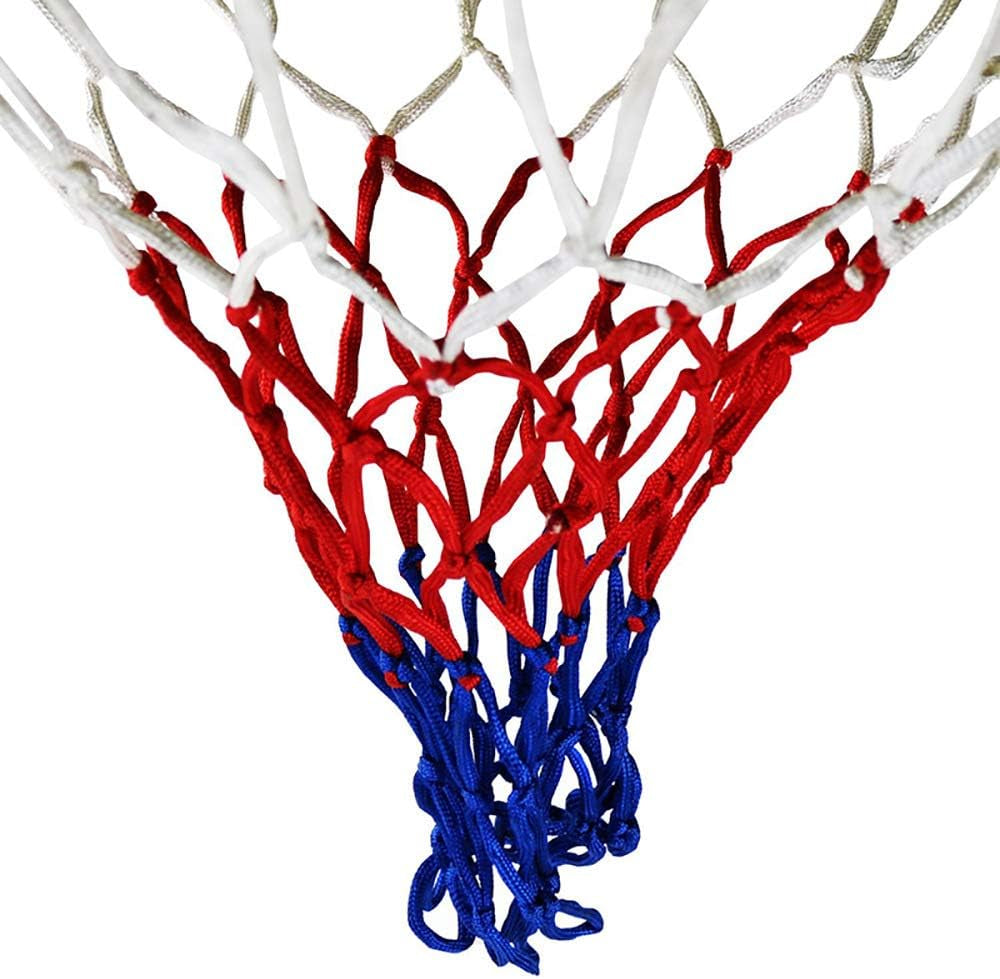TOP-MAX Basketball Net Sports Equipment Tri-Colored Nylon for Indoors and Outdoo