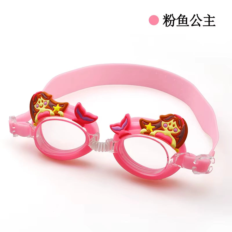 New Waterproof Anti-Fog Cute Baby Cartoon Mirror Goggles for Children to Learn Swimming Glasses Belt Can Be Adjusted