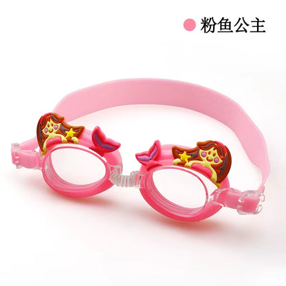 New Waterproof Anti-Fog Cute Baby Cartoon Mirror Goggles for Children to Learn Swimming Glasses Belt Can Be Adjusted