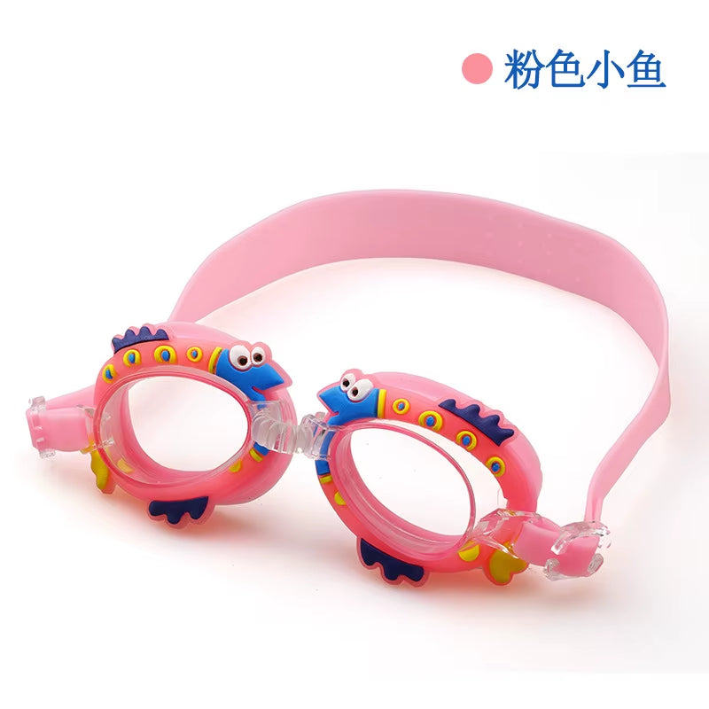 New Waterproof Anti-Fog Cute Baby Cartoon Mirror Goggles for Children to Learn Swimming Glasses Belt Can Be Adjusted