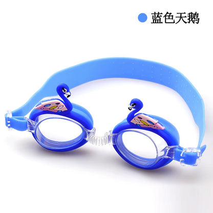 New Waterproof Anti-Fog Cute Baby Cartoon Mirror Goggles for Children to Learn Swimming Glasses Belt Can Be Adjusted