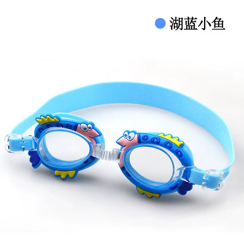 New Waterproof Anti-Fog Cute Baby Cartoon Mirror Goggles for Children to Learn Swimming Glasses Belt Can Be Adjusted