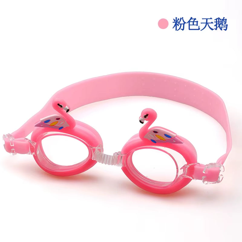 New Waterproof Anti-Fog Cute Baby Cartoon Mirror Goggles for Children to Learn Swimming Glasses Belt Can Be Adjusted