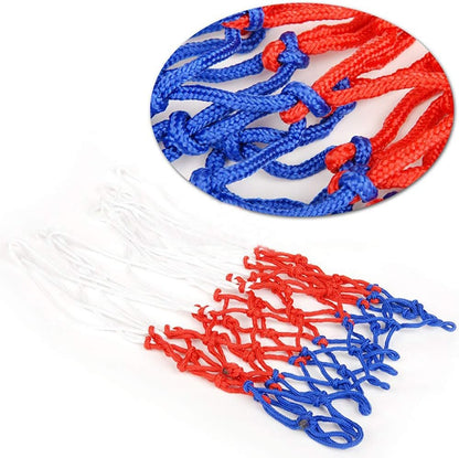 TOP-MAX Basketball Net Sports Equipment Tri-Colored Nylon for Indoors and Outdoo