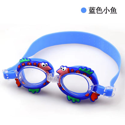New Waterproof Anti-Fog Cute Baby Cartoon Mirror Goggles for Children to Learn Swimming Glasses Belt Can Be Adjusted