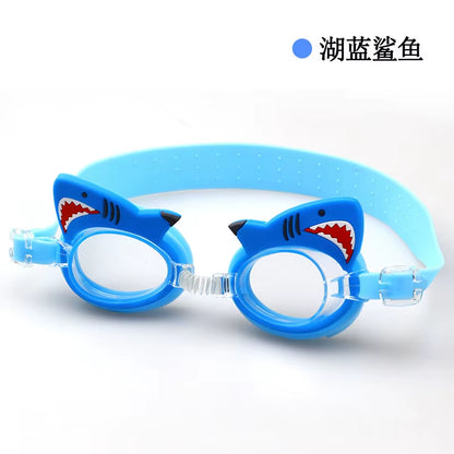 New Waterproof Anti-Fog Cute Baby Cartoon Mirror Goggles for Children to Learn Swimming Glasses Belt Can Be Adjusted