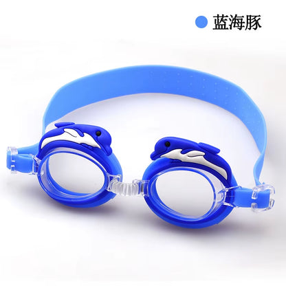 New Waterproof Anti-Fog Cute Baby Cartoon Mirror Goggles for Children to Learn Swimming Glasses Belt Can Be Adjusted