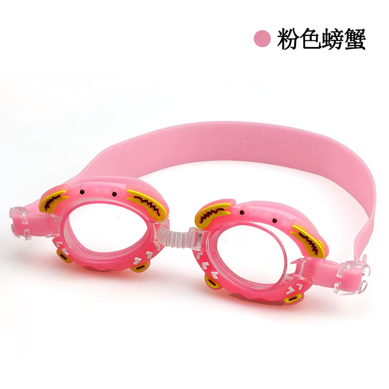 New Waterproof Anti-Fog Cute Baby Cartoon Mirror Goggles for Children to Learn Swimming Glasses Belt Can Be Adjusted