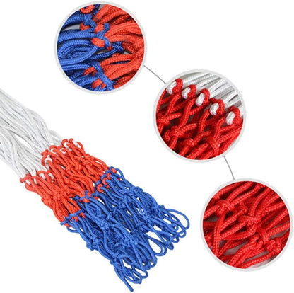 TOP-MAX Basketball Net Sports Equipment Tri-Colored Nylon for Indoors and Outdoo