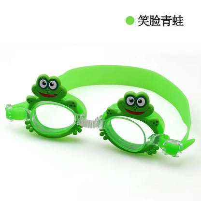 New Waterproof Anti-Fog Cute Baby Cartoon Mirror Goggles for Children to Learn Swimming Glasses Belt Can Be Adjusted