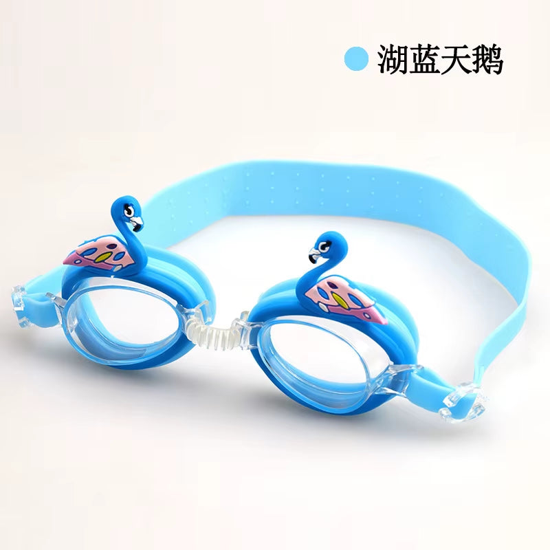 New Waterproof Anti-Fog Cute Baby Cartoon Mirror Goggles for Children to Learn Swimming Glasses Belt Can Be Adjusted