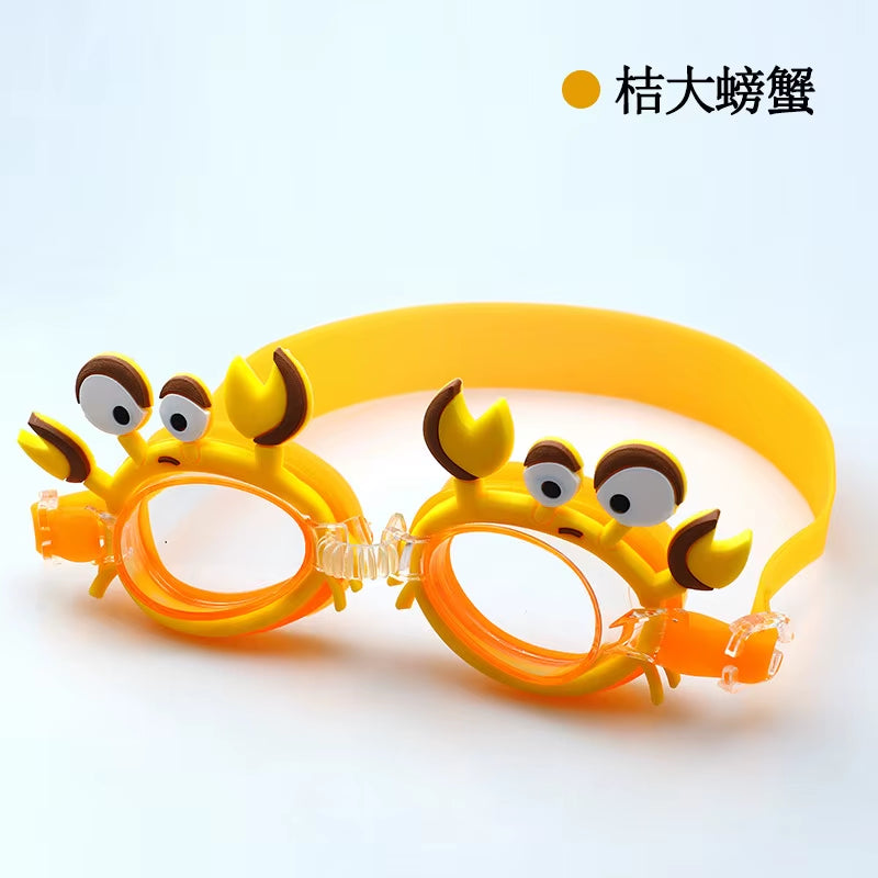 New Waterproof Anti-Fog Cute Baby Cartoon Mirror Goggles for Children to Learn Swimming Glasses Belt Can Be Adjusted