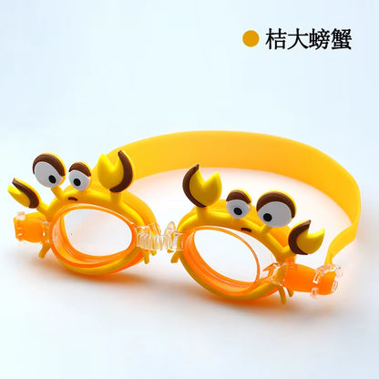 New Waterproof Anti-Fog Cute Baby Cartoon Mirror Goggles for Children to Learn Swimming Glasses Belt Can Be Adjusted