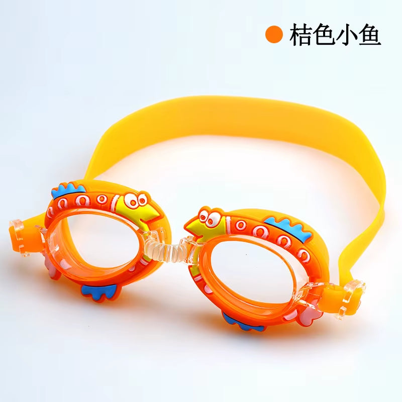 New Waterproof Anti-Fog Cute Baby Cartoon Mirror Goggles for Children to Learn Swimming Glasses Belt Can Be Adjusted