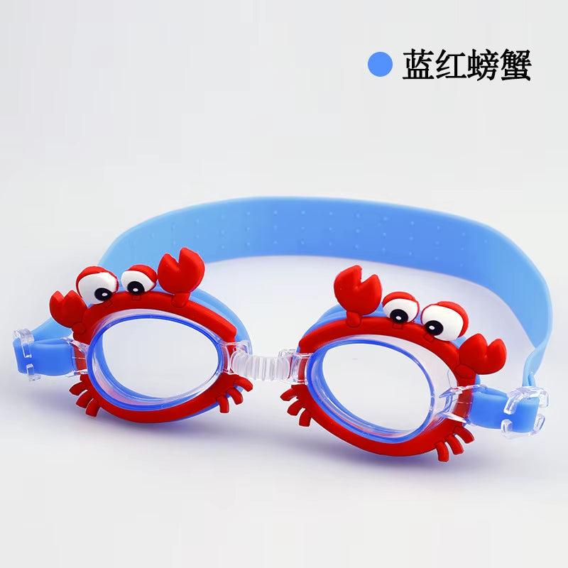 New Waterproof Anti-Fog Cute Baby Cartoon Mirror Goggles for Children to Learn Swimming Glasses Belt Can Be Adjusted