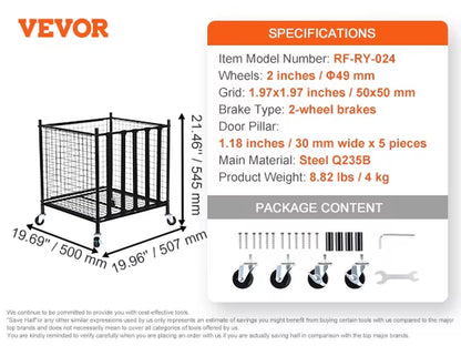Succebuy Rolling Sports Ball Storage Cart Sport Equipment for Indoor Outdoor Steel Storage Rack for Garages Gym and Schools